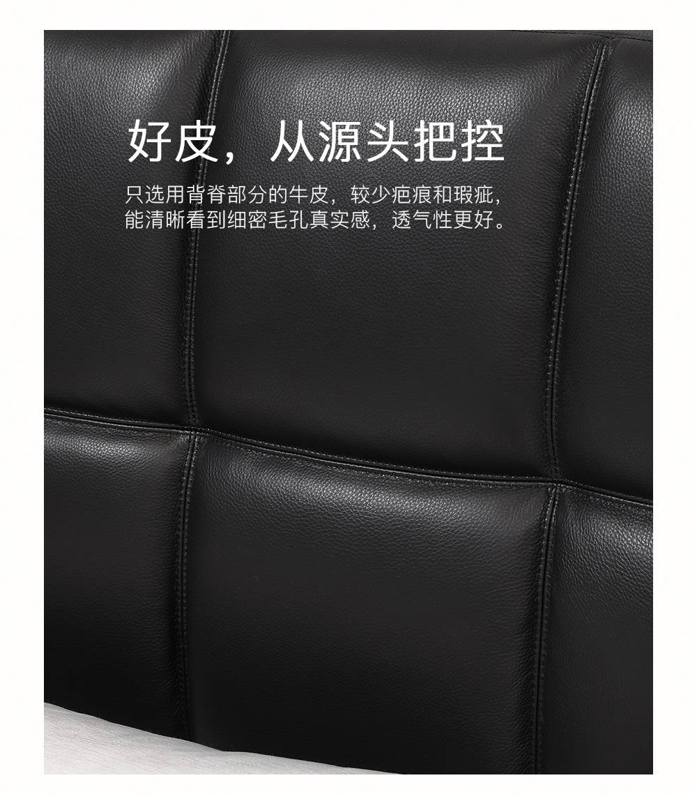 Close-up of the leather texture on the headboard