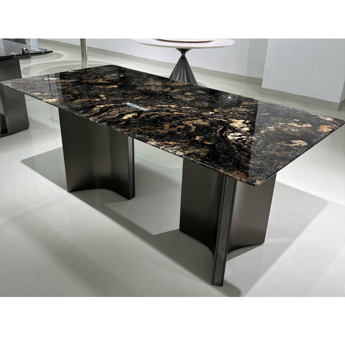 Starry Sky Natural Marble Dining Table with Mercedes Base (Z60-S108)