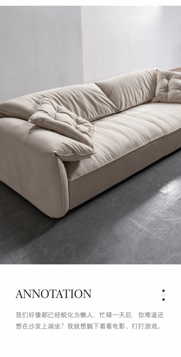 Full view of the 4-seater sofa in a minimalist setting.