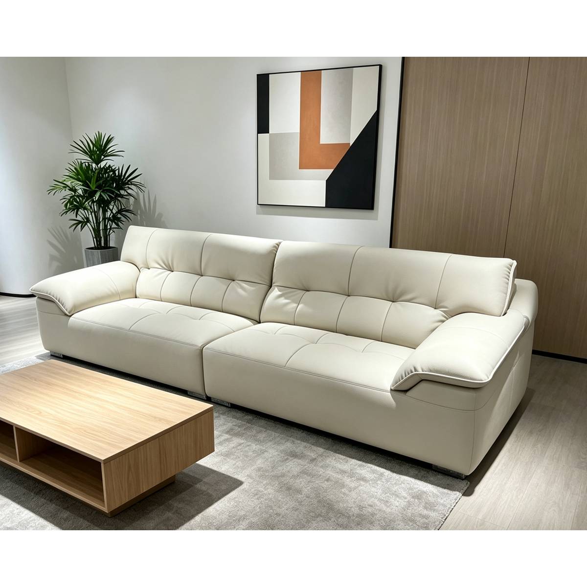 Eco-Leather Straight Sofa (Z41-91036)