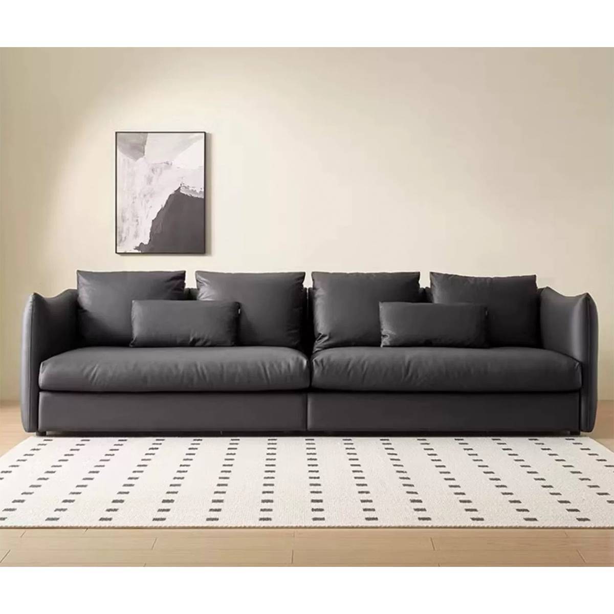 Chanel Leather Semi-Leather 4-Seater Sofa (B12-216)
