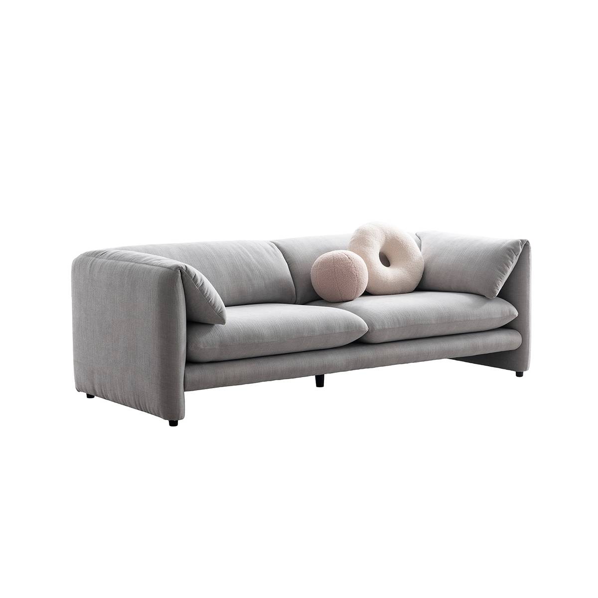 Three-quarter view of the Lucas Sofa showing the armrest and seat depth