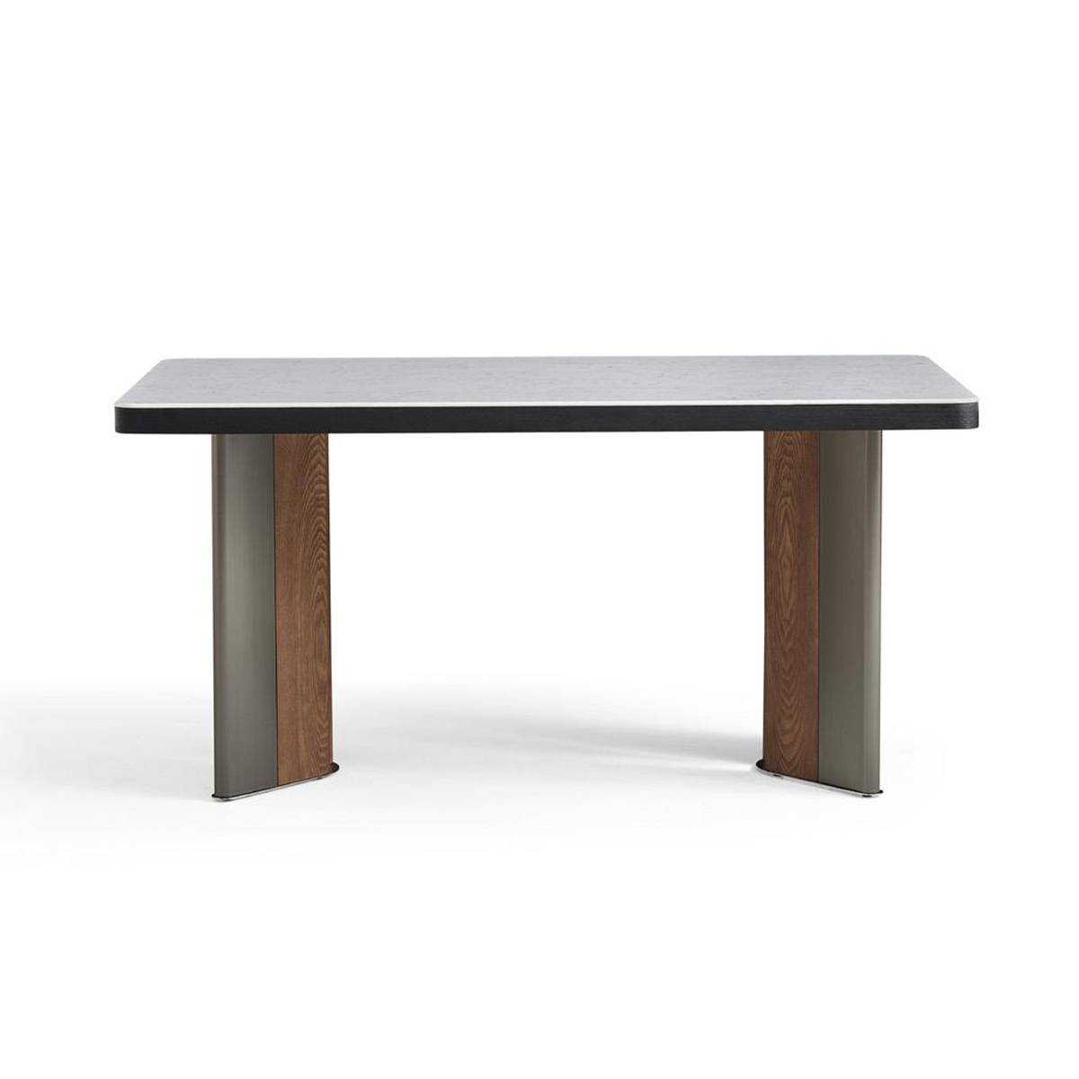 Front view of the dining table highlighting the leg structure