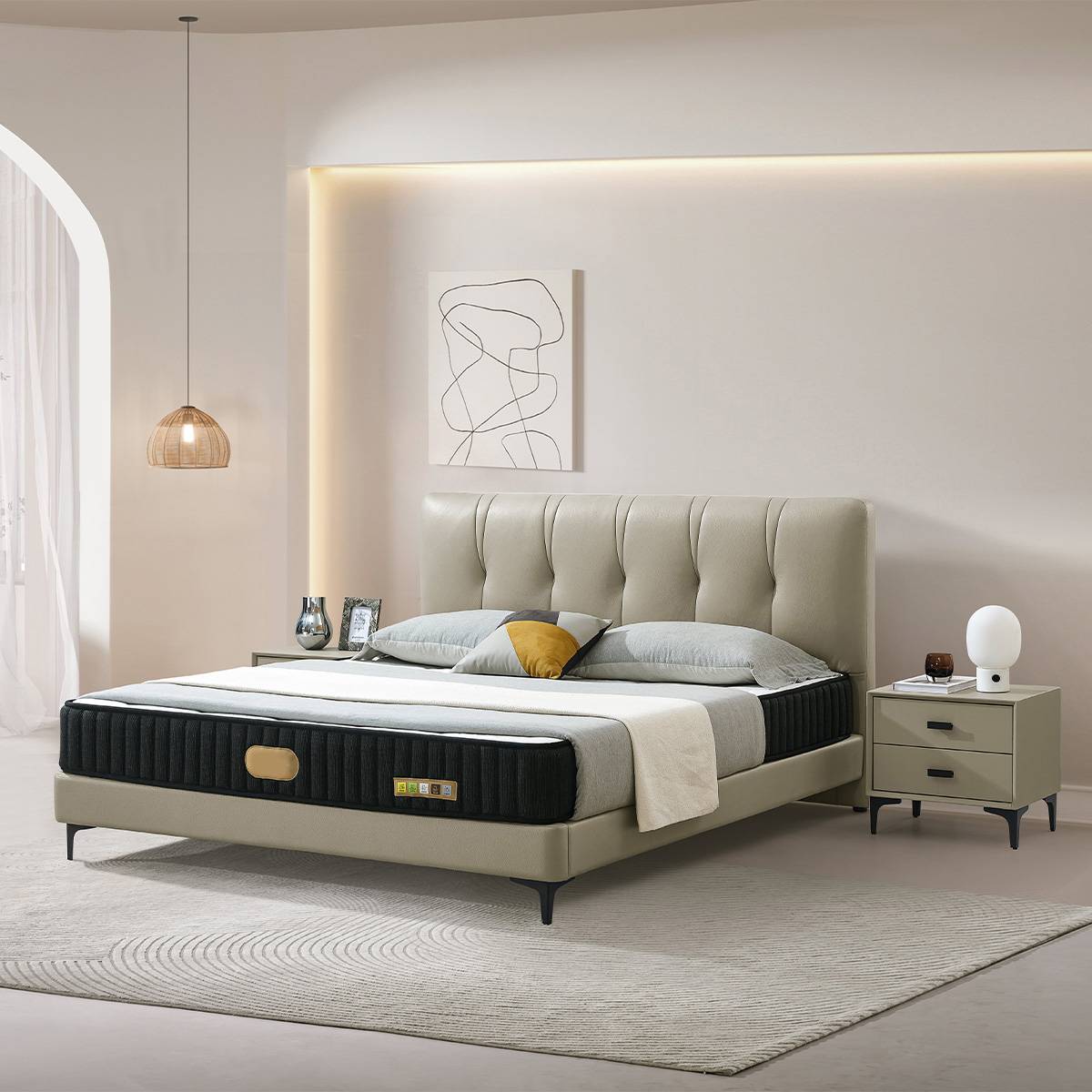 Genuine Leather Soft Bed (B04-8930)