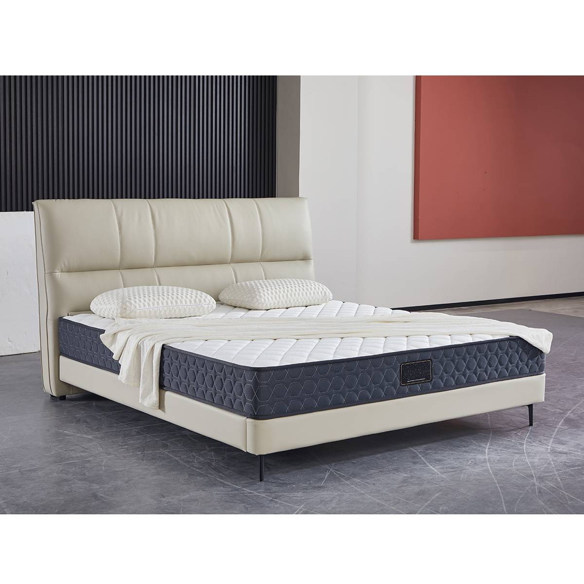 Top-Grain Leather 1.8M Soft Bed (A21-T007)