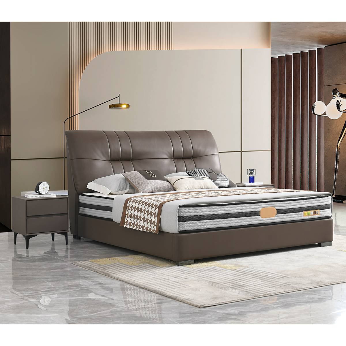 Top-Grain Leather Soft Bed (B04-A8912)