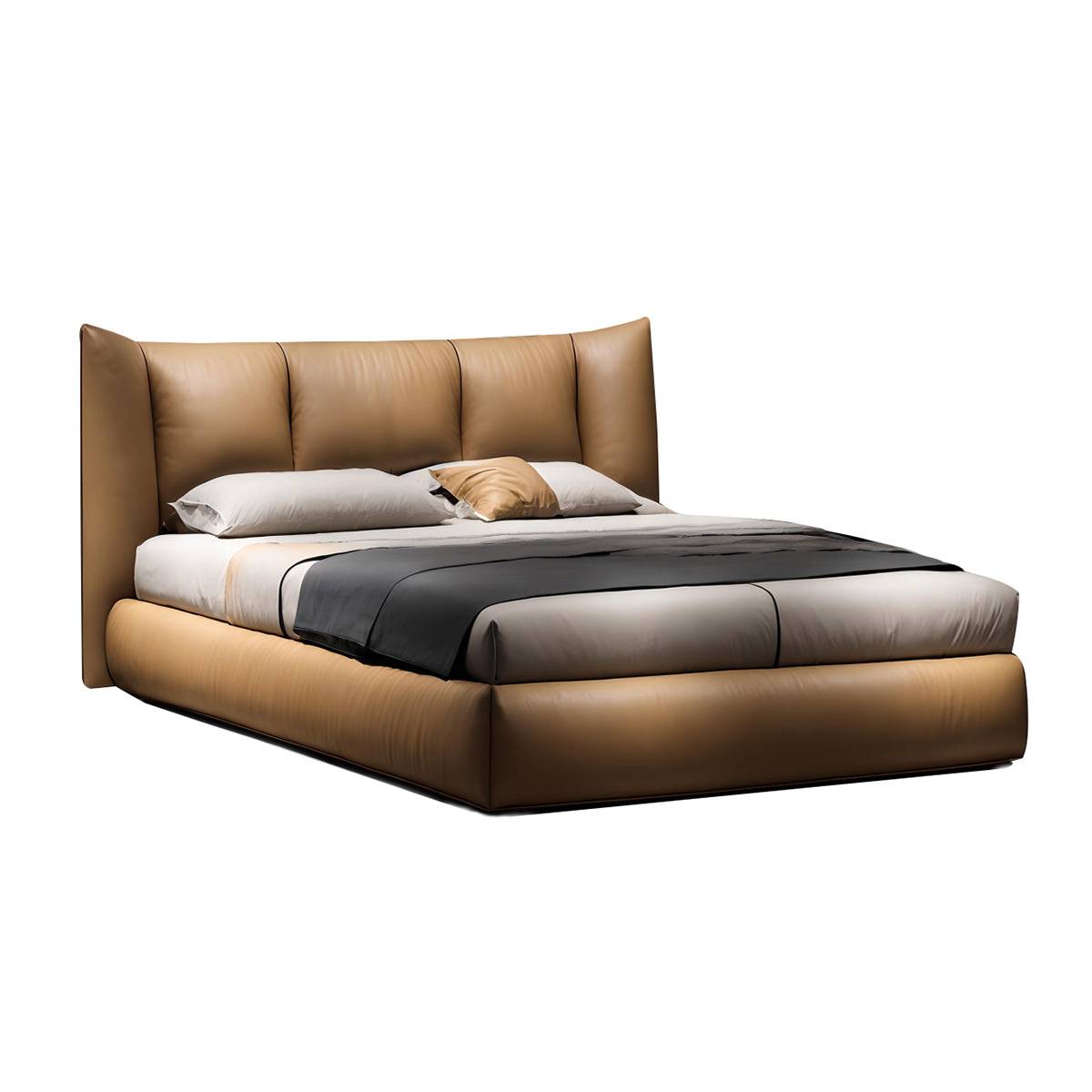 Babylon Top-Grain Leather Upholstered Bed (B25-M-016)
