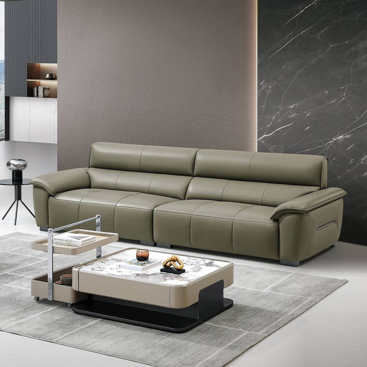Genuine Leather Straight Sofa (B04-A9991)