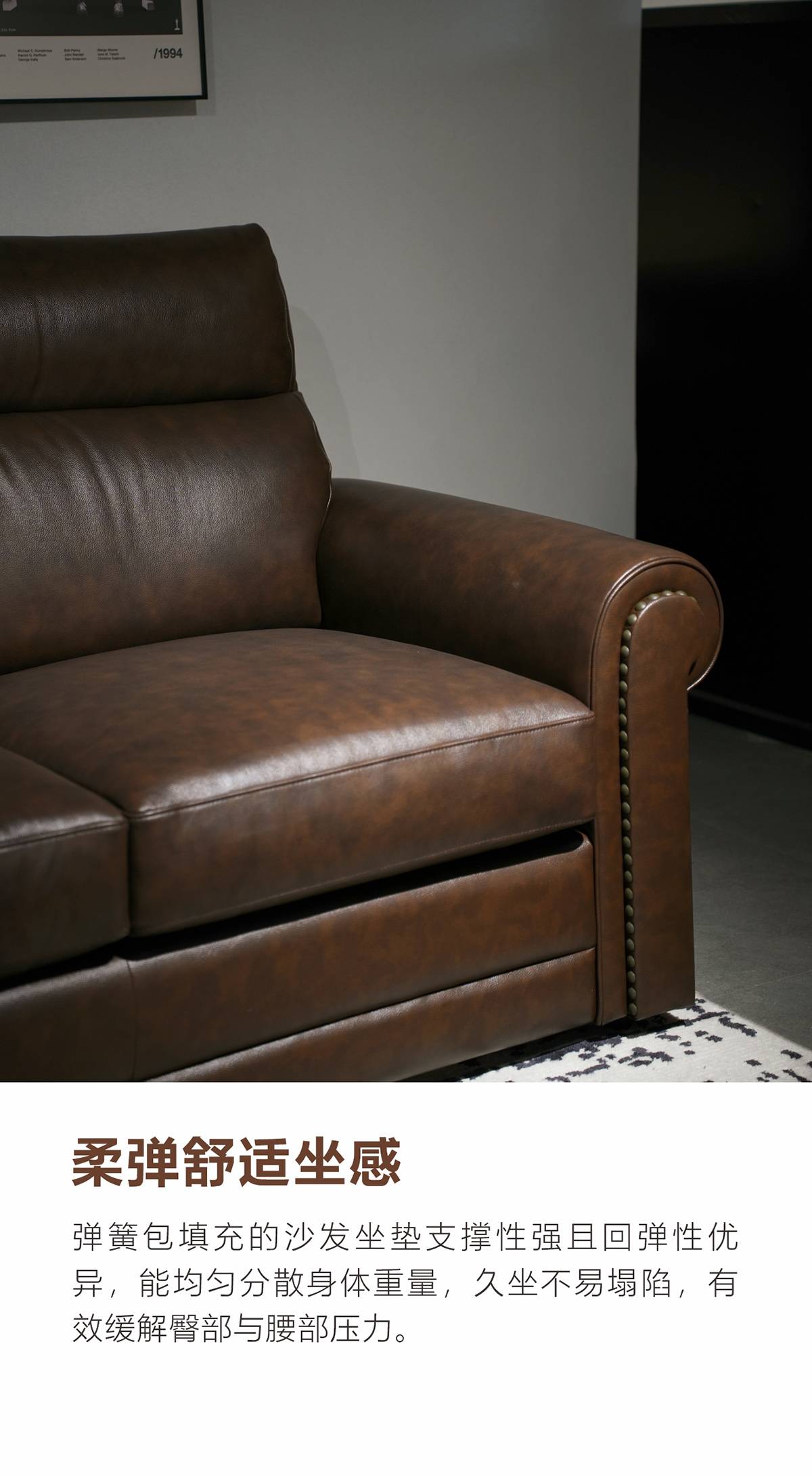 Side view of the sofa armrest and seat cushion