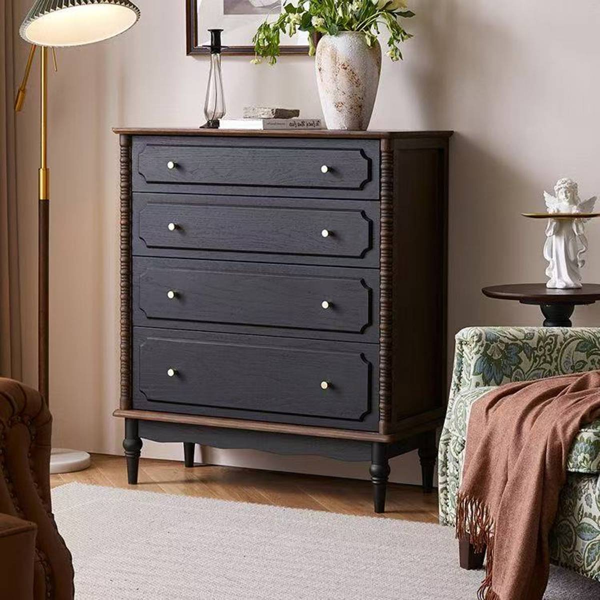 Mid-Century Modern Ash Wood Chest of Drawers (A68-4 Drawer)