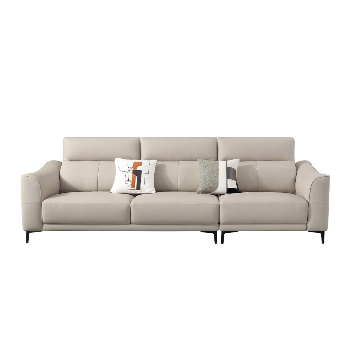 Close-up detail of the sofa seat cushion and leg