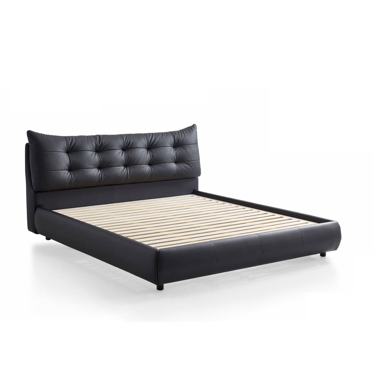 Barcelona Top-Grain Leather Upholstered Bed (B25-M-010)