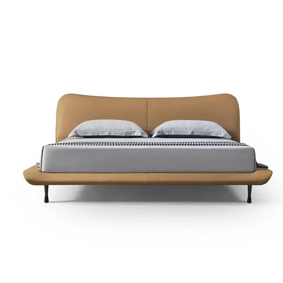 Italian Minimalist Leather Bed (B11-8221)