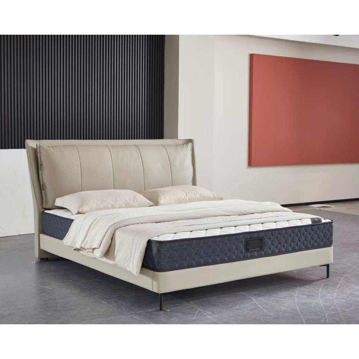 Top-Grain Leather 1.8m Soft Bed (A21-2501)