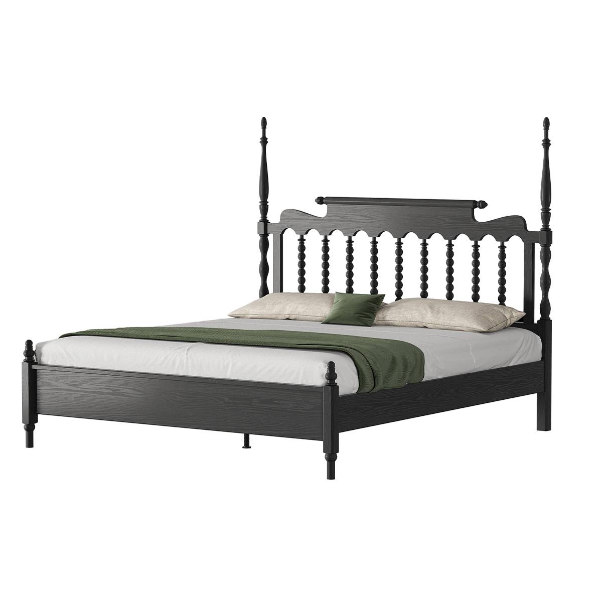 Mid-Century Solid Wood Bed 1.8M (B56-F205)