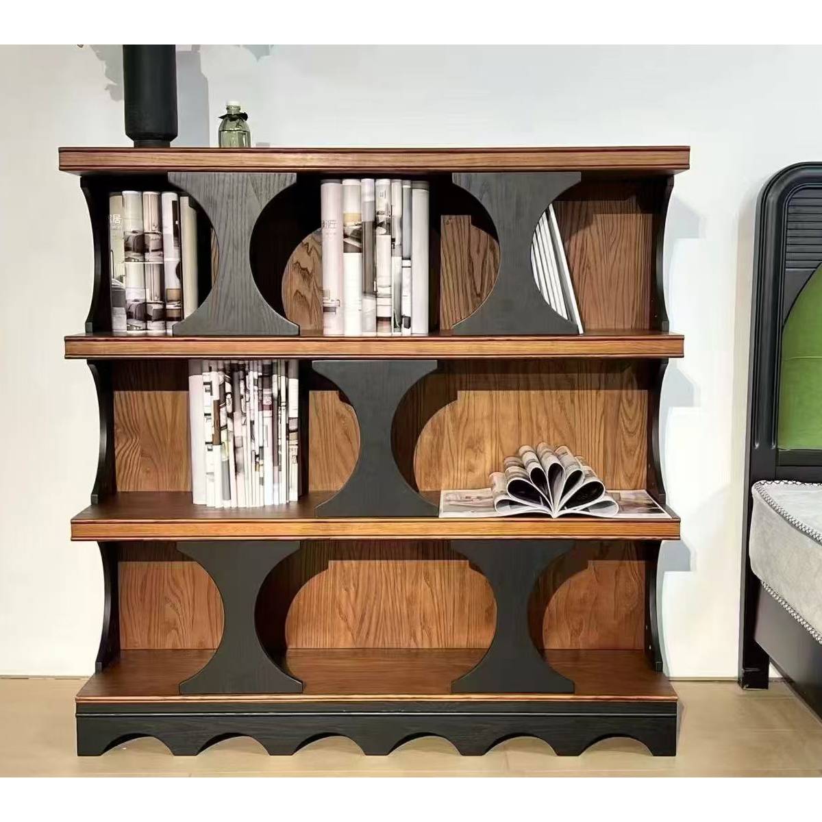 Mid-Century Solid Wood Bookcase (A68-Bookcase)