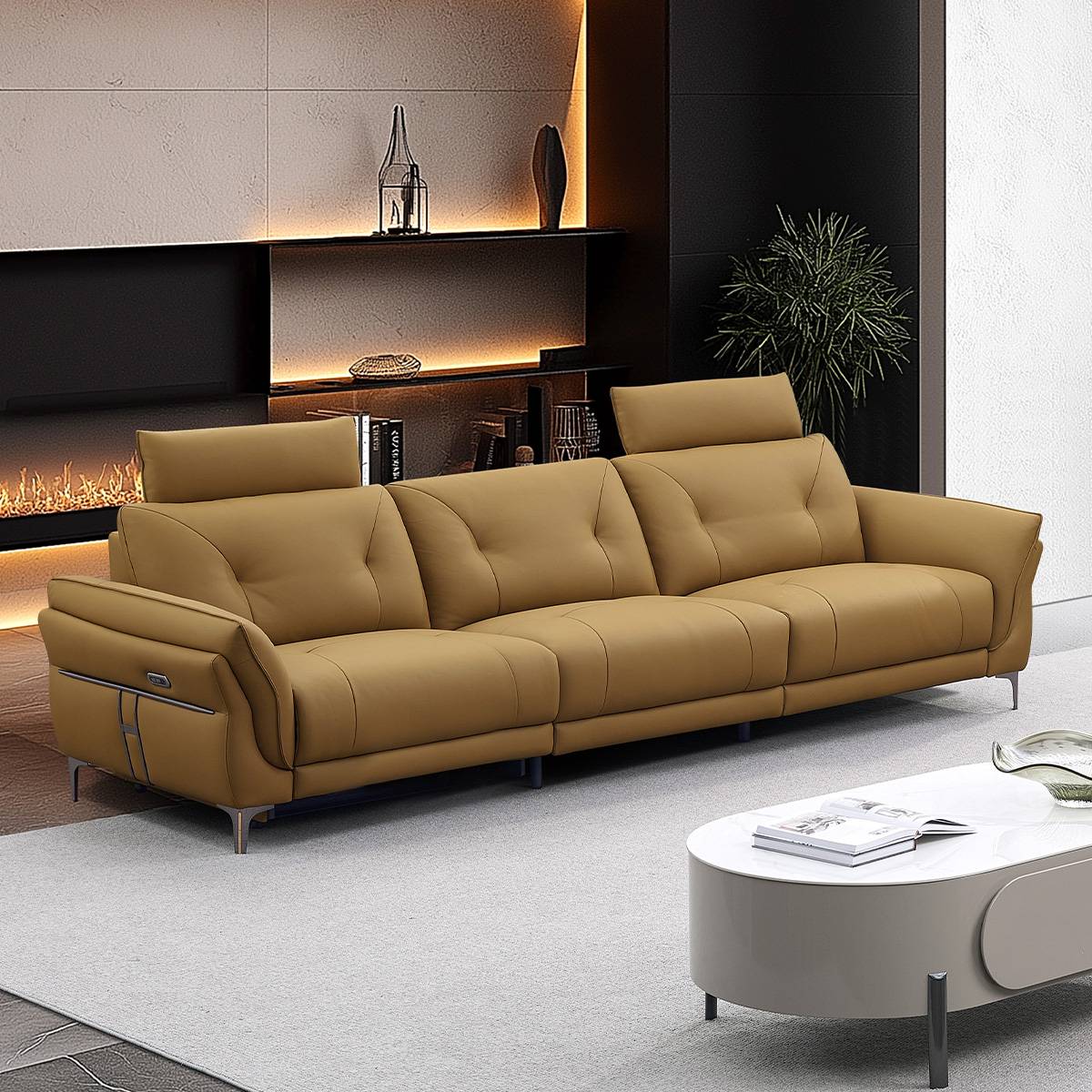 Genuine Leather Recliner Sofa (B20-365)