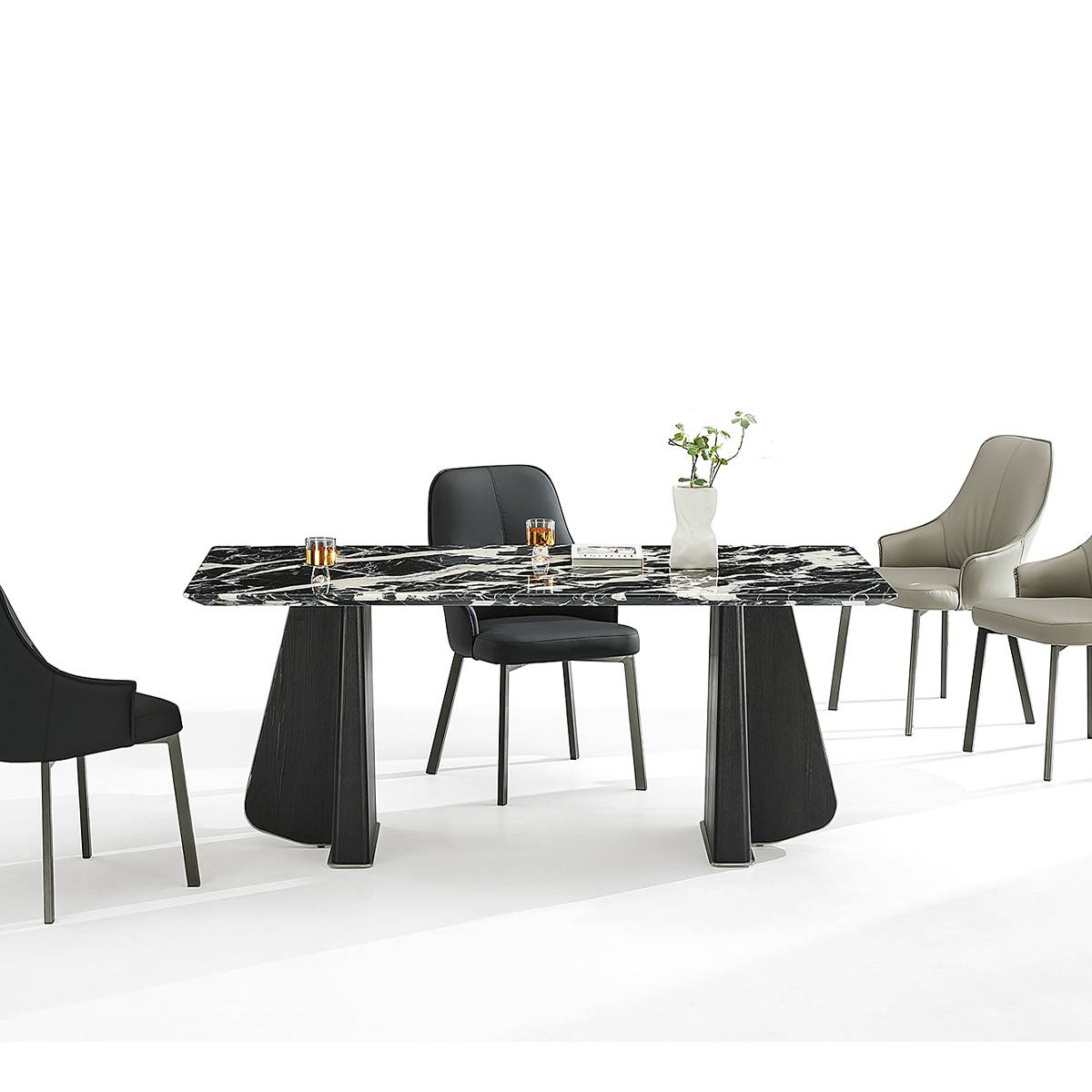 Bulgari Black Natural Marble Luxury Dining Table (B63-B2536)