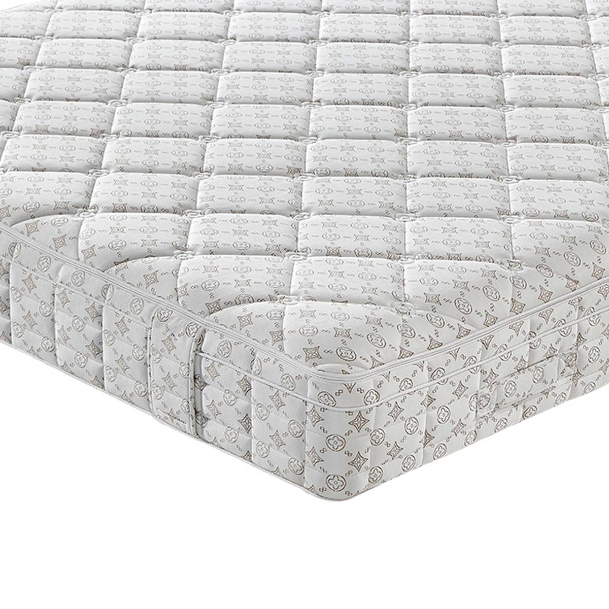 Detailed view of the mattress surface pattern and stitching