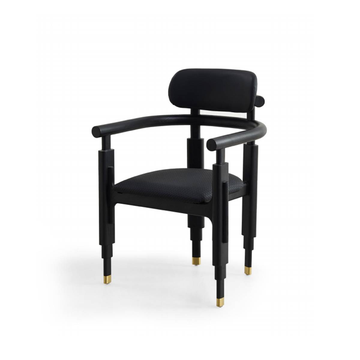Dining Chair with Armrests and Solid Wood Legs (Z67-A5405)