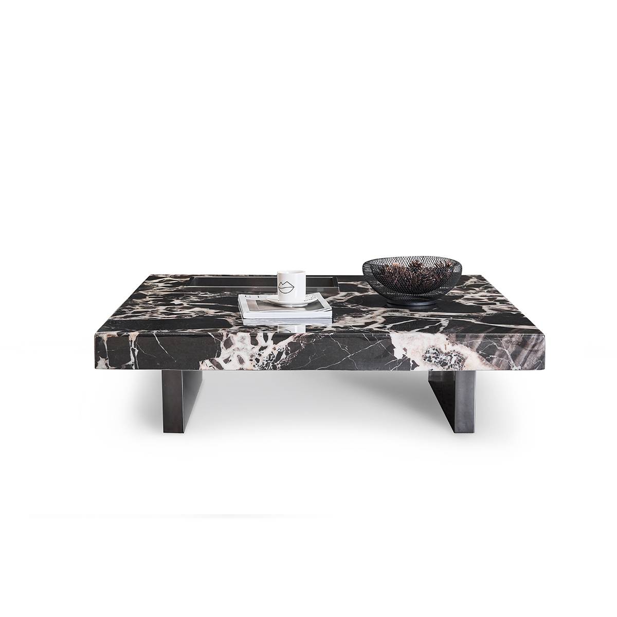 Front view of the B10 marble coffee table