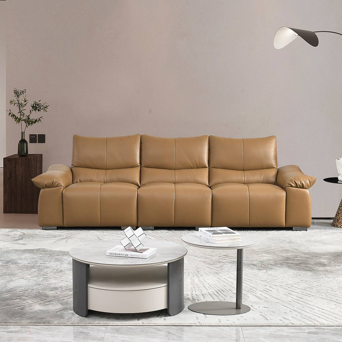 Genuine Leather Straight Sofa (B04-A9975)
