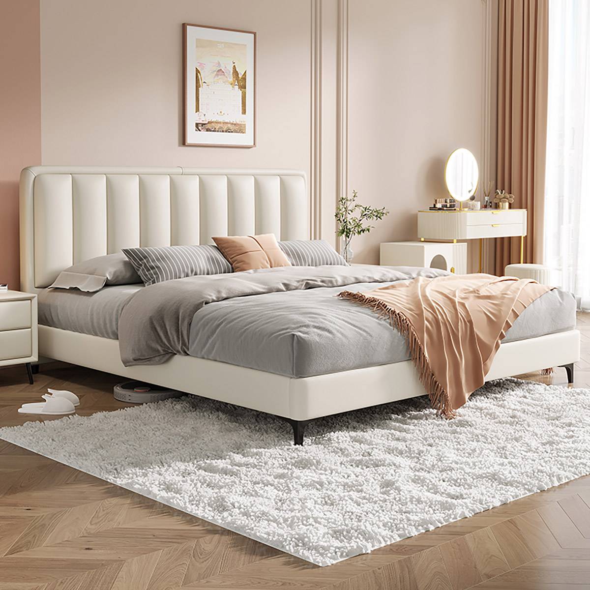 Eco-Leather Upholstered Bed (A72-9865)