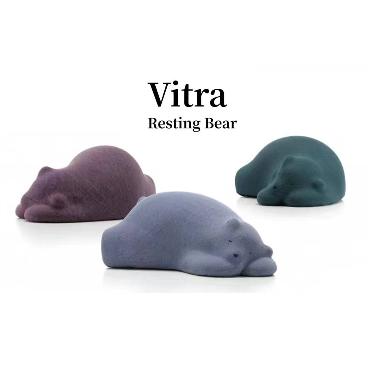 Vitra Resting Bear in purple, blue, and green