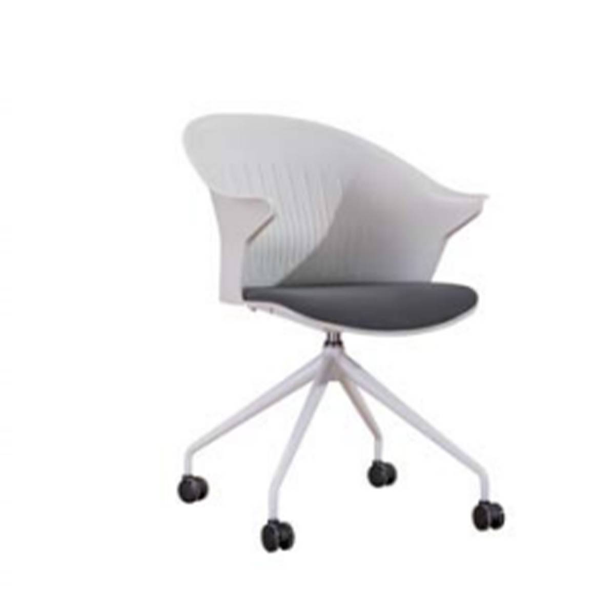 White office chair with grey seat and metal base