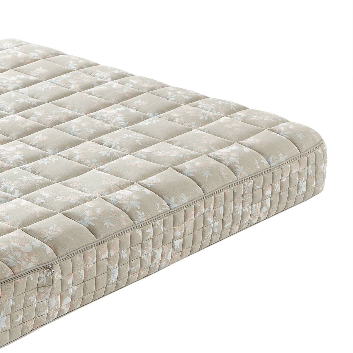 Side view of the mattress showing the thickness and side quilting