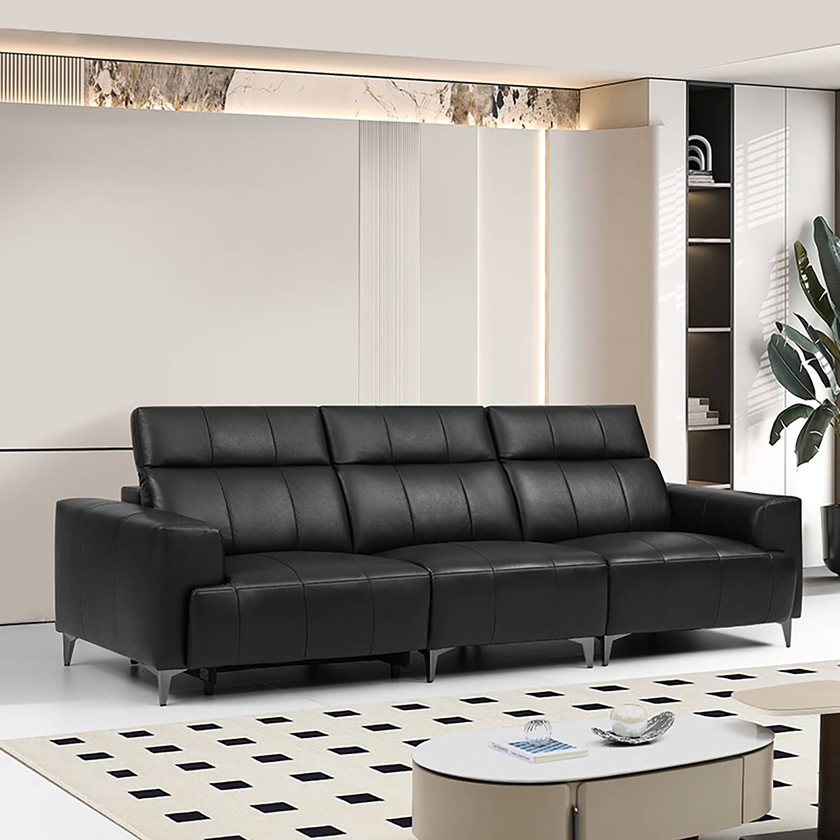 Cheers Straight Leather Functional Sofa 3-Seater (GDD8100)