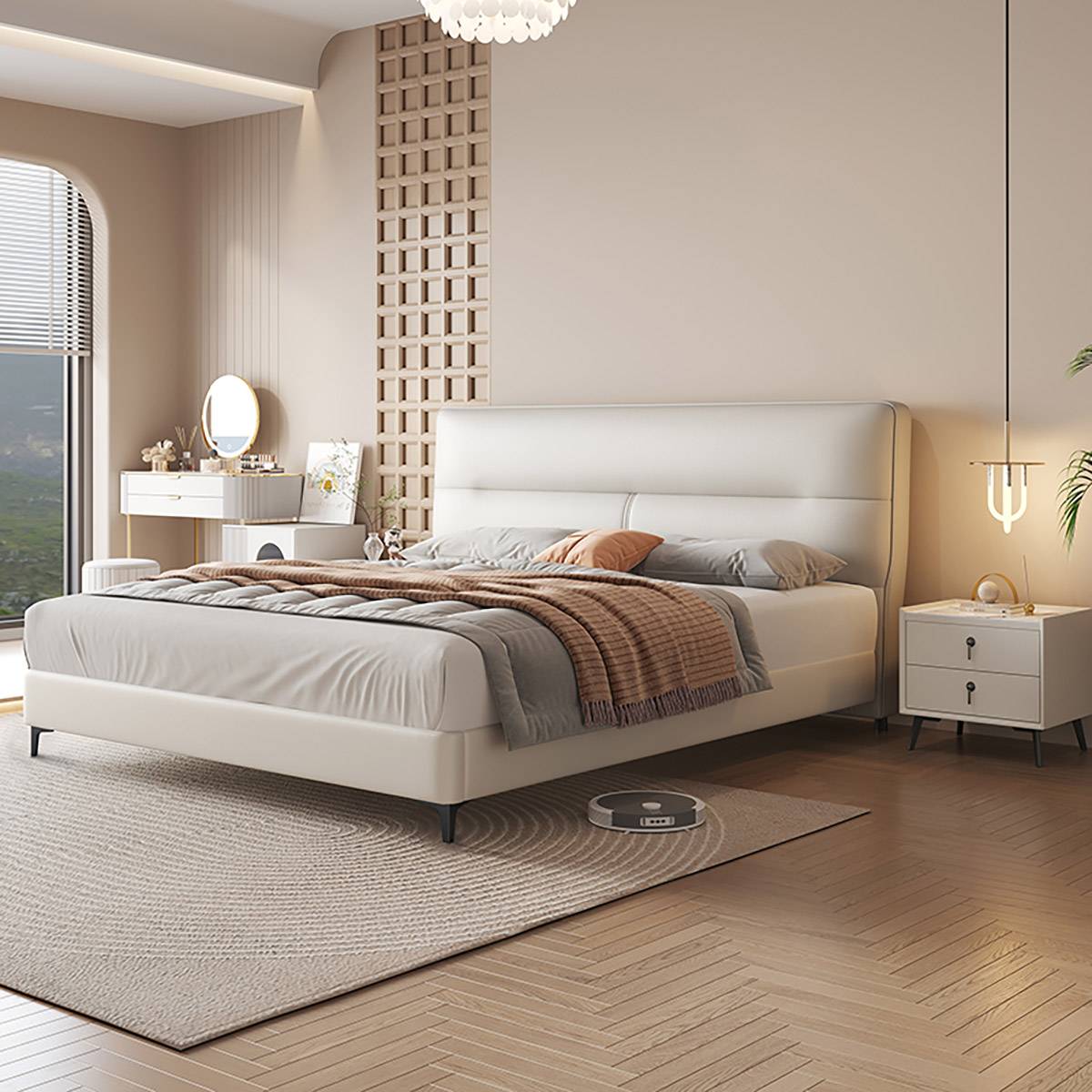 Eco-Leather Upholstered Bed (A72-9809)