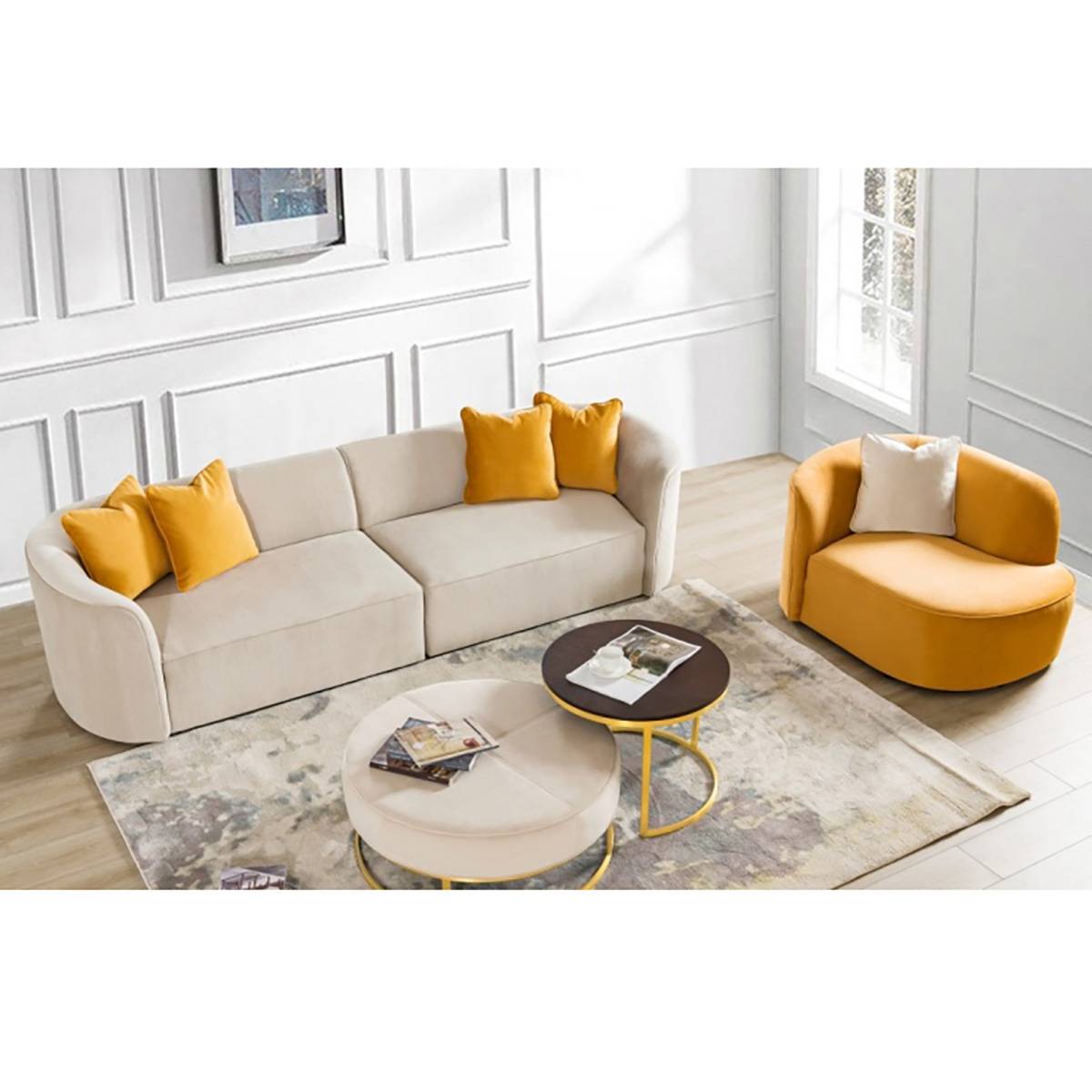 Curved Straight Sofa (B02-32003)