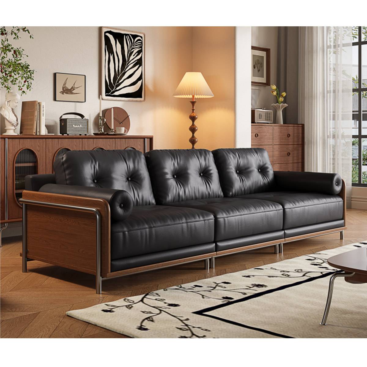 Mid-Century Modern Straight Sofa (A51-YZ2215B)