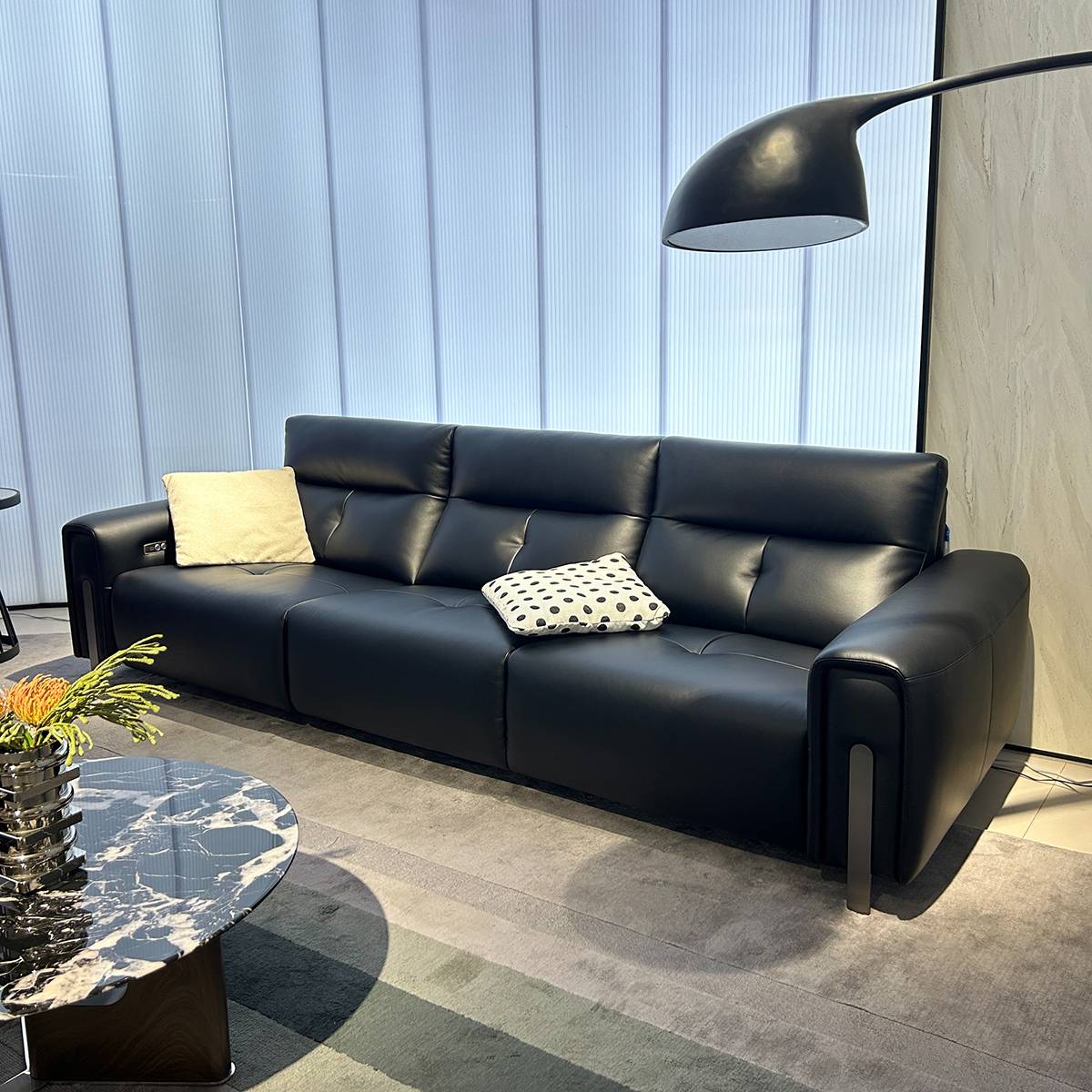 Straight Eco-Leather Functional Sofa 3-Seater (B22-R0556)