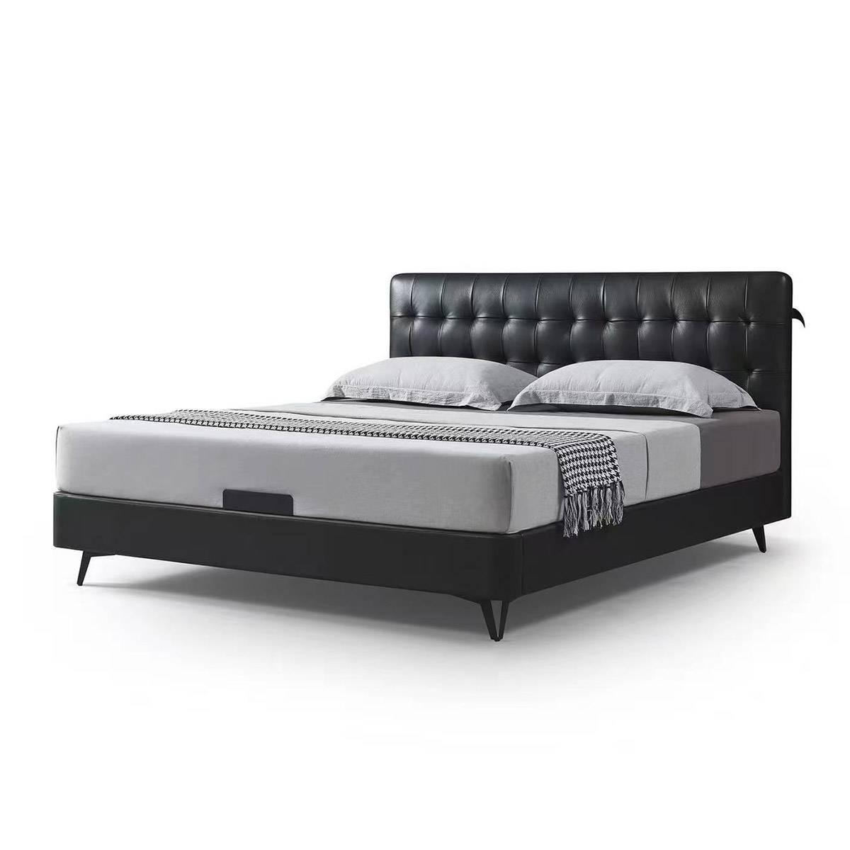 Italian Minimalist Leather Bed (B11-BC-8201)