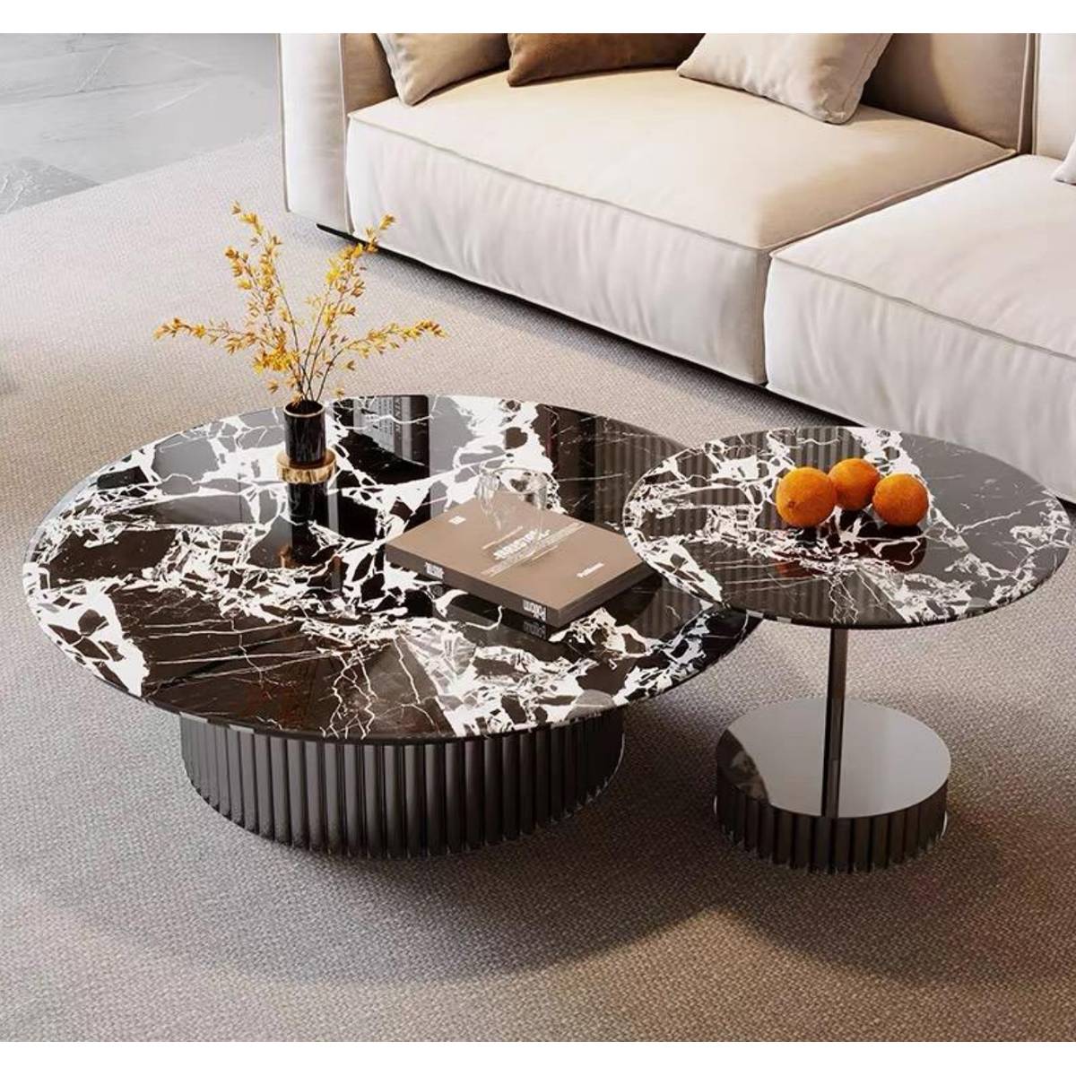 Bulgari Black Luxury Stone Coffee Table Set (Z60-7120)