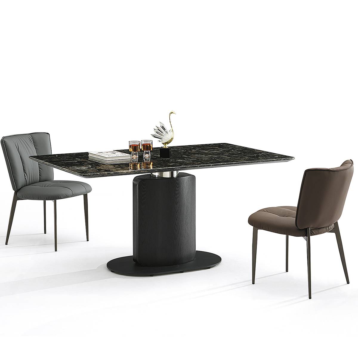 Platinum Crystal Diamond Natural Luxury Stone Dining Table (B63-B2531)