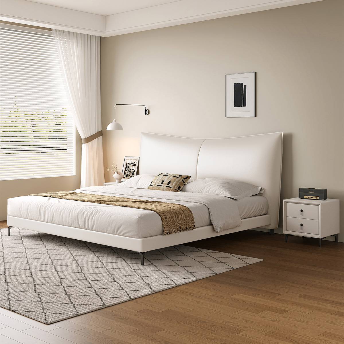 Chanel Eco-Leather Upholstered Bed (A72-9579)