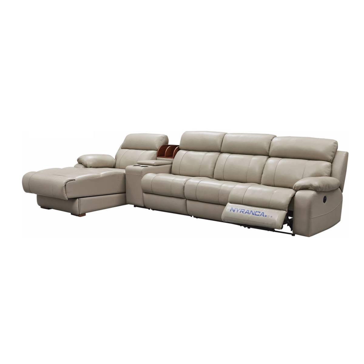 Genuine Leather Corner Sofa (B22-R835)