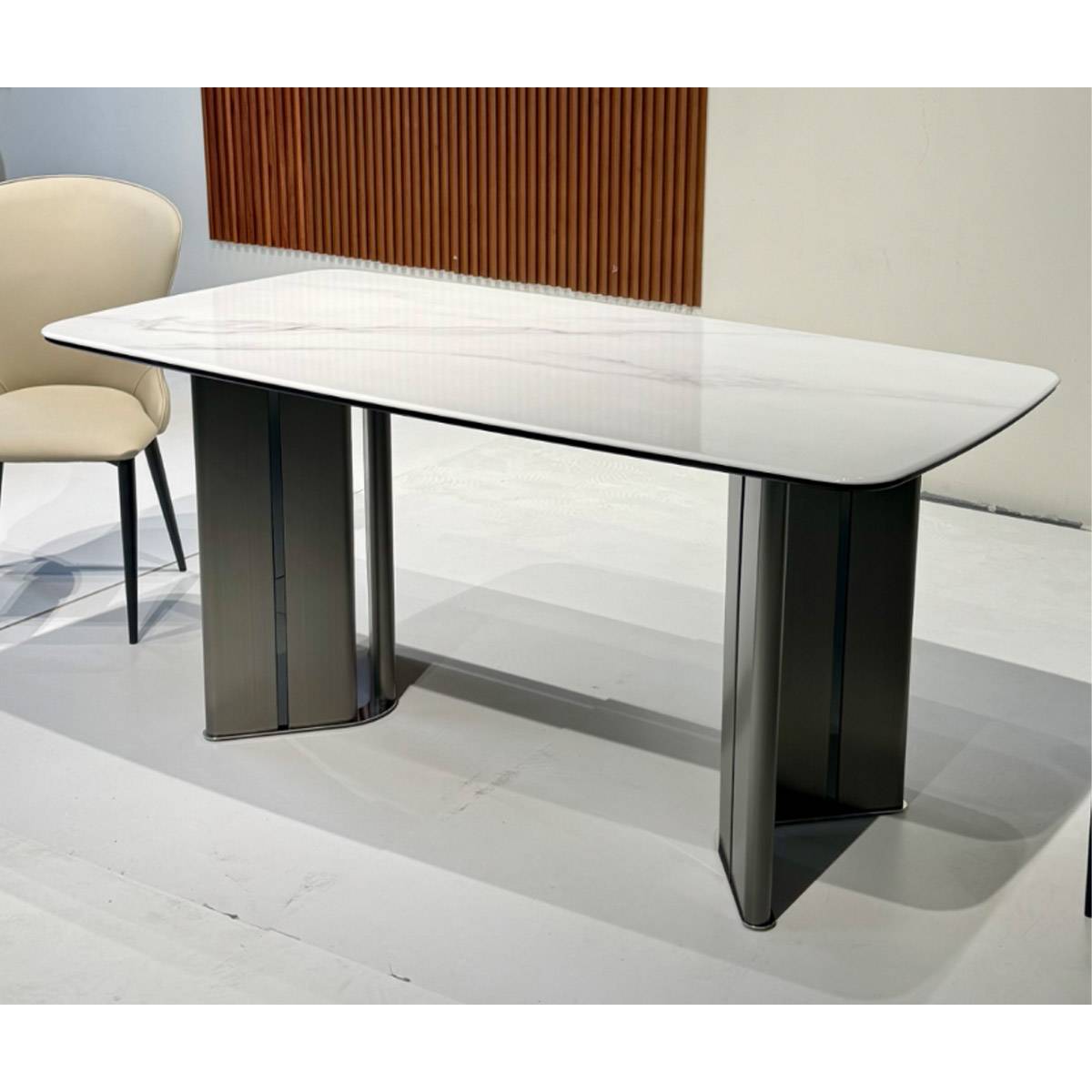 Microcrystalline Stone Dining Table with Stainless Steel Legs (A32-2629)