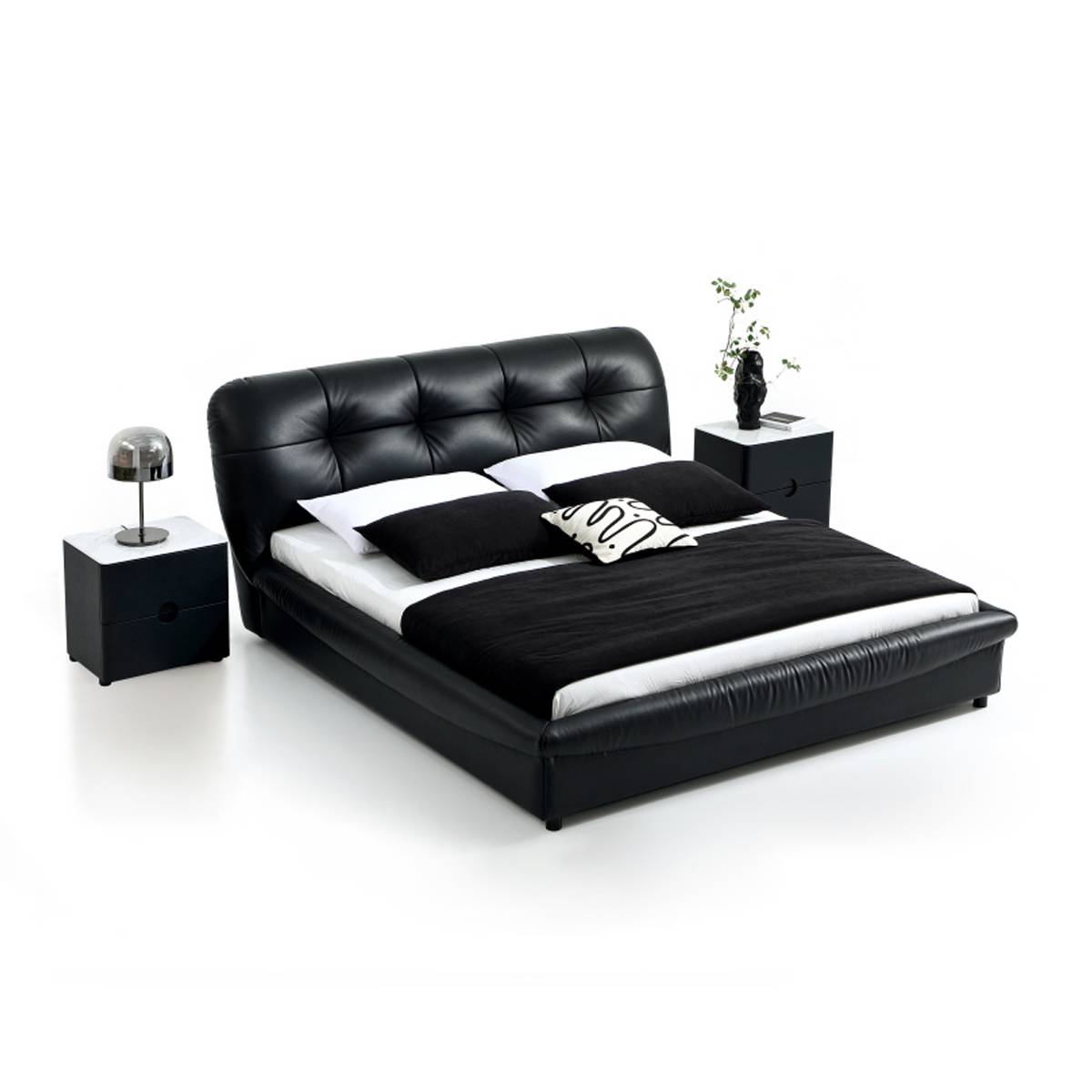 Genuine Leather Soft Bed (B17-2389)