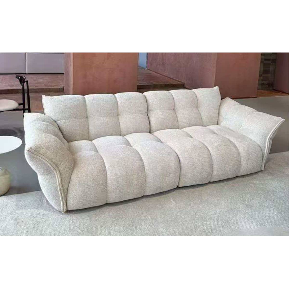 Fabric/Eco-Leather Straight Sofa (A01 Lily Sofa)