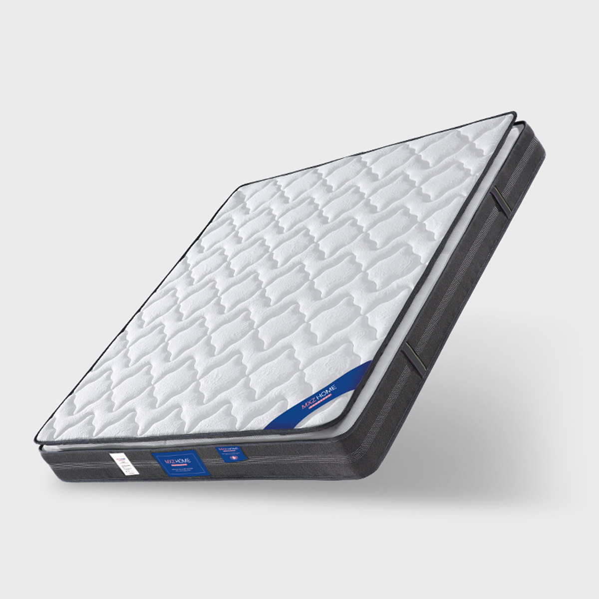 Angled view of the mattress highlighting the side profile and corner details