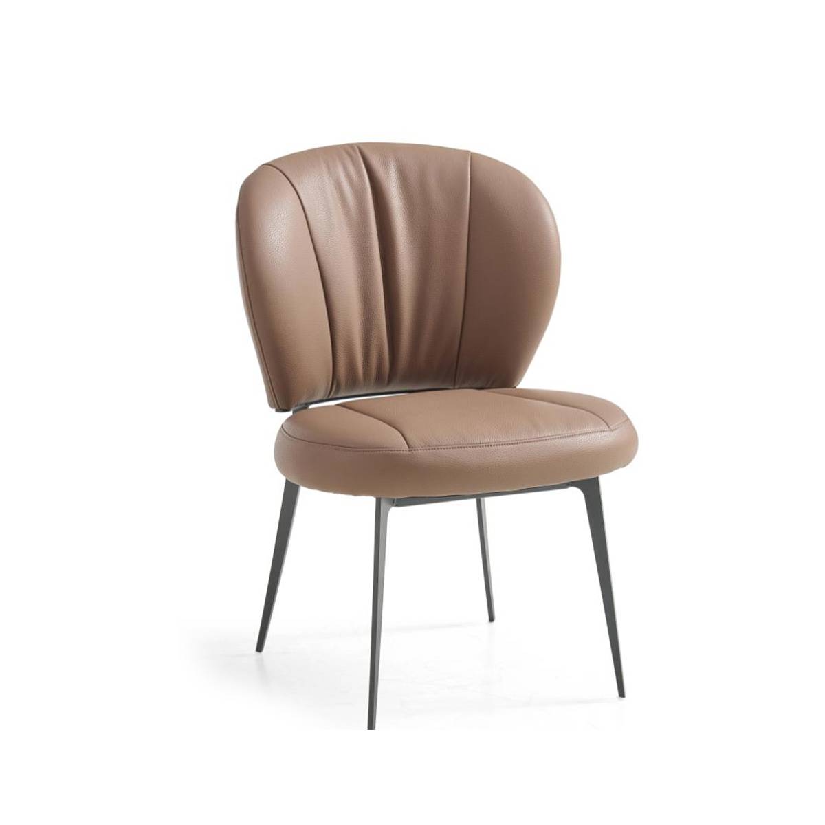 Orange modern shell dining chair with carbon steel legs