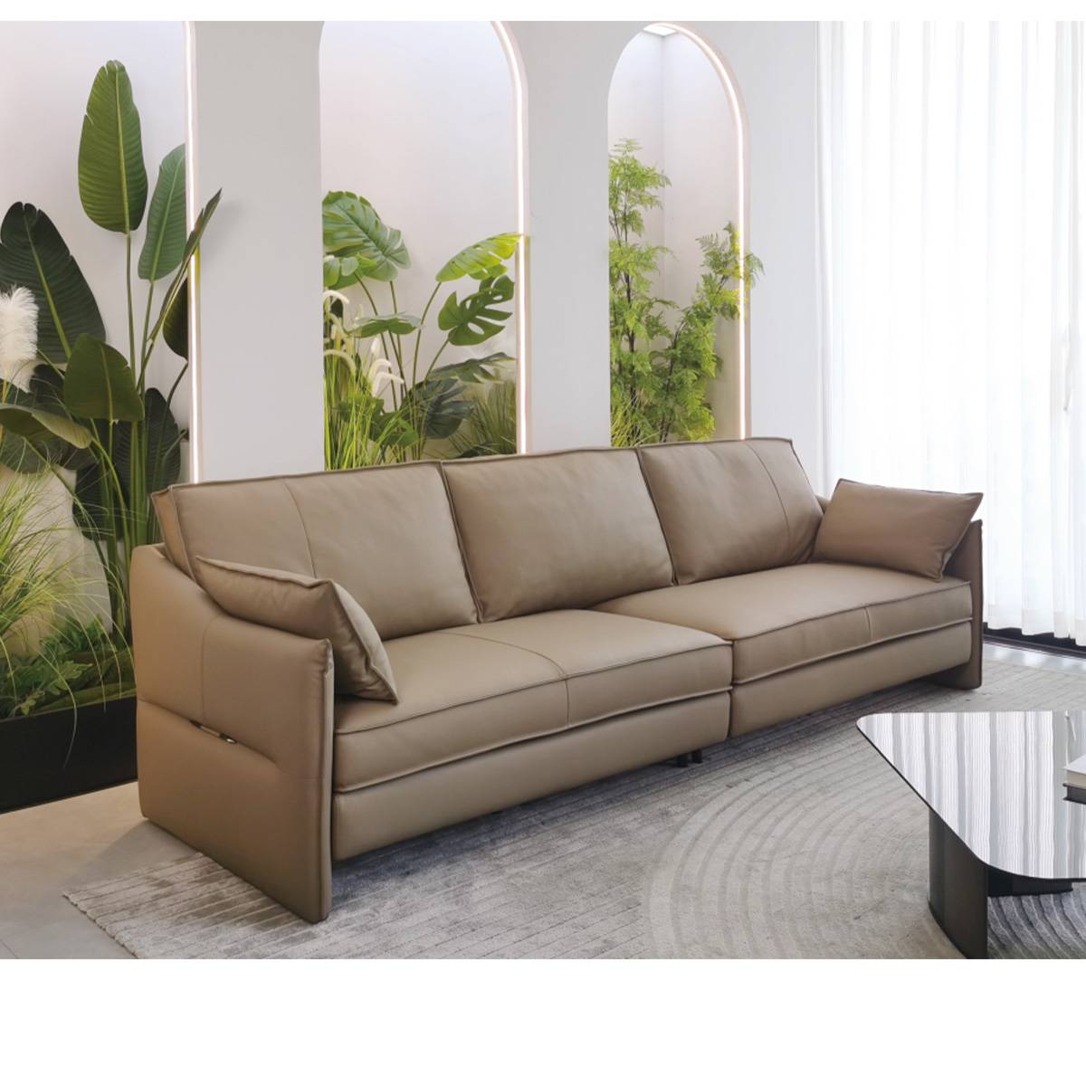 Genuine Leather Straight Sofa (B22-P3208)