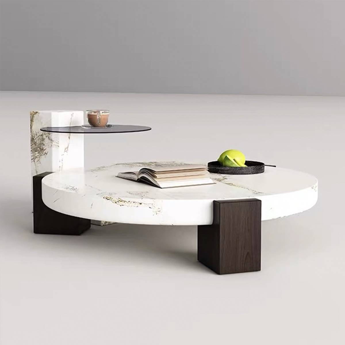 Front view of the coffee table and side table set