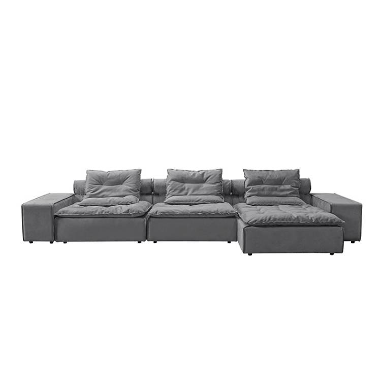 Miami Sofa Fabric Leather Corner Sofa Set (B02-549)