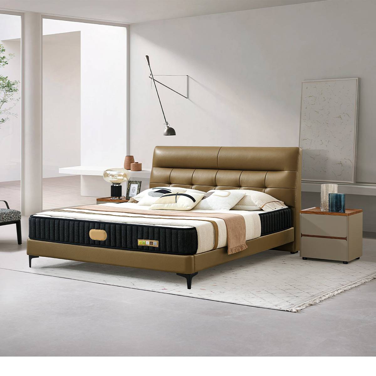 Genuine Leather Soft Bed (B04-8923)