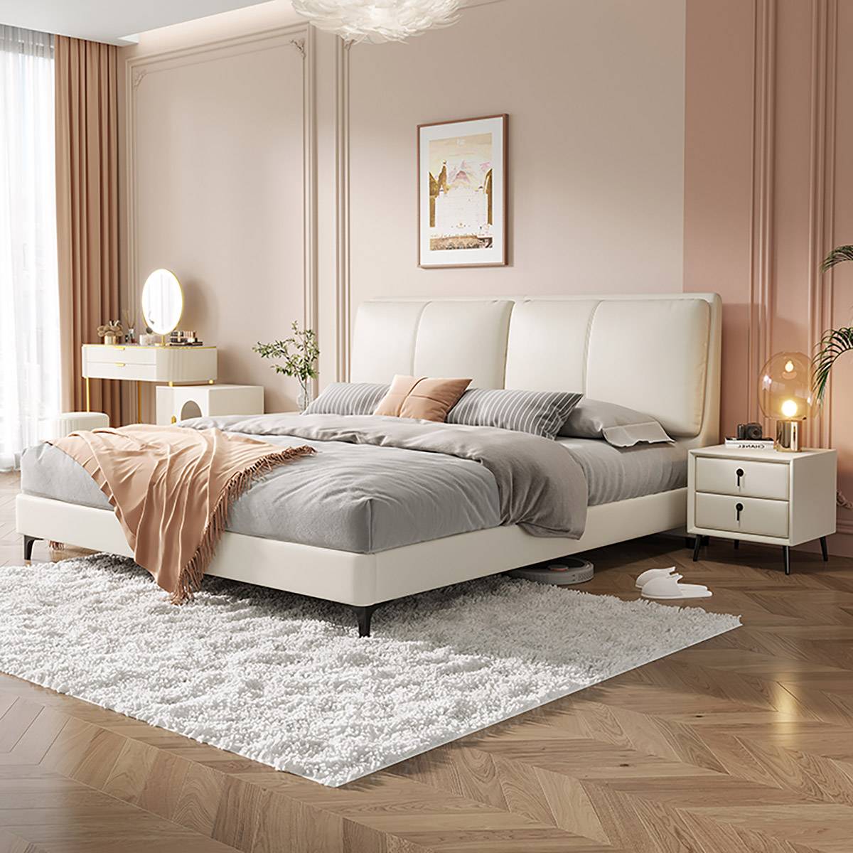 Eco-Leather Upholstered Bed (A72-9881)
